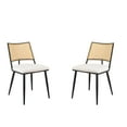 thumbnail image 7 of MAYEERTY White Dining Chairs Set of 2, Rattan Backrest, Metal Frame, Boucle Upholstery for Living Room, 7 of 7