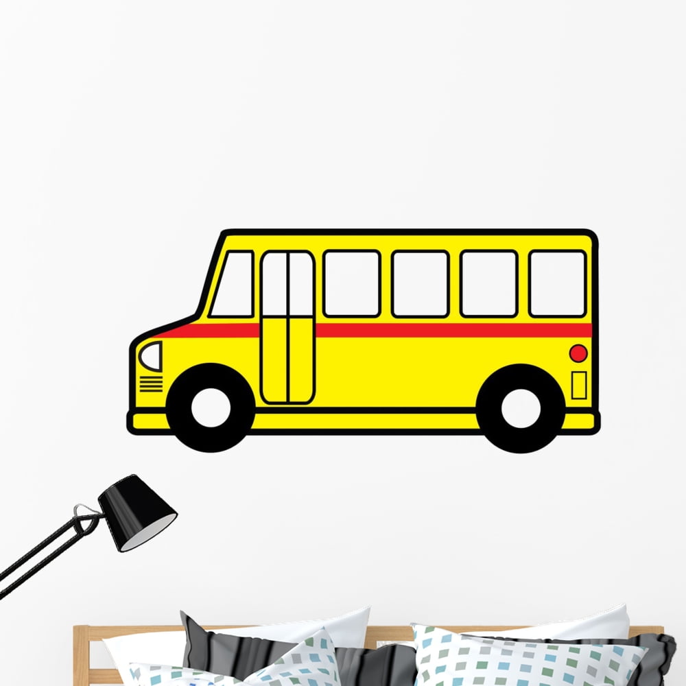 School Bus Wall Decal Mural by Wallmonkeys Peel and Stick Graphic (48