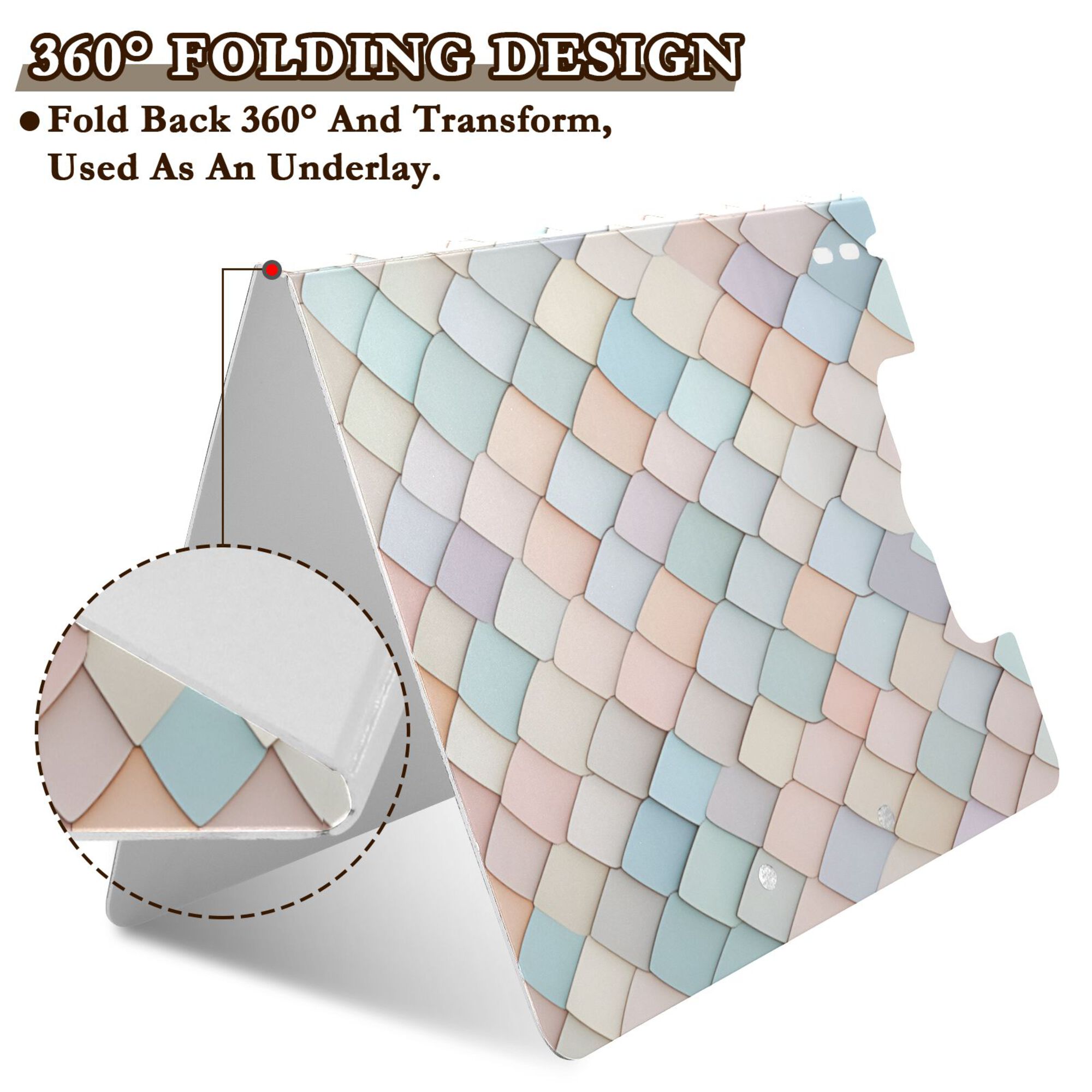 FORMRS A4 Clipboard Folder with Pen Holder Horizontal Foldable School Office Binder, Small Pink Pattern