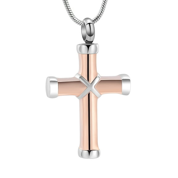 Cross Urn Necklace for Ashes Stainless Steel Cross Urn Necklace for Ashes Keepsake Cremation Jewelry for Pet / Human