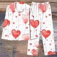 thumbnail image 6 of Jamicy Womens Pajamas Set Valentine's Day Silky Pajamas Floral Print Satin Pajama Set Long Sleeve Button Up Soft Sleepwear Cute Pj Sets, 6 of 7