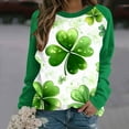 thumbnail image 5 of St Patricks Day Sweatshirt Women Shamrock Long Sleeve Shirt Casual Crewneck Pullover Adies Bow Print Tops St Patrick's Day Shirt, 5 of 6