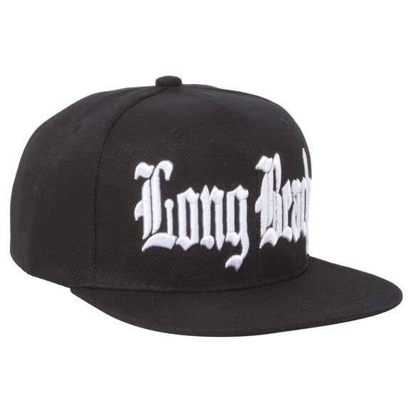 Long Beach Olde English Font Chapeau Snapback Noir