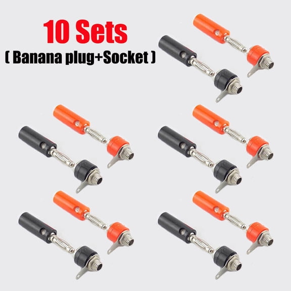 10pairs Male Female 4mm Banana Plug Socket Screw Connector J072 Audio