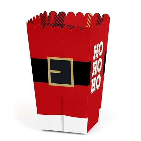 

Big Dot of Happiness Jolly Santa Claus - Christmas Party Favor Popcorn Treat Boxes - Set of 12