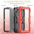 thumbnail image 4 of FJLBDE Case for iPad (A16) 11th Gen 2025/ iPad 10th Gen 10.9 Inch 2022, Rugged Shockproof Tablet Cases Cover with Kickstand Shoulder Strap, Red, 4 of 7