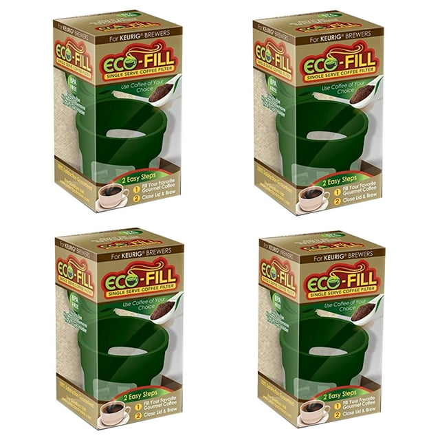 Cápsula recargable Perfect Pod Eco-Fill PARA K-Cup Brewers Filtro de café reutilizable Paquete de 4