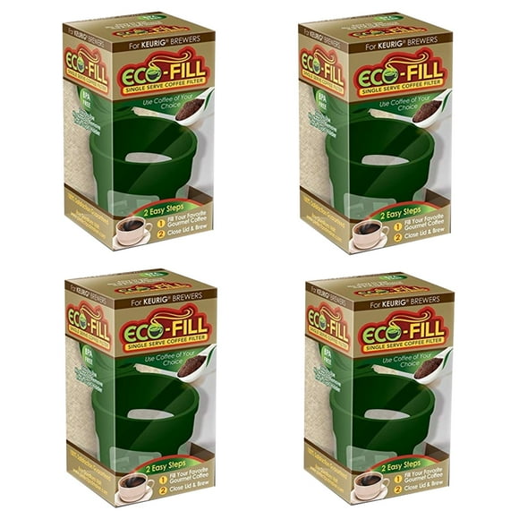 Cápsula recargable Perfect Pod Eco-Fill PARA K-Cup Brewers Filtro de café reutilizable Paquete de 4