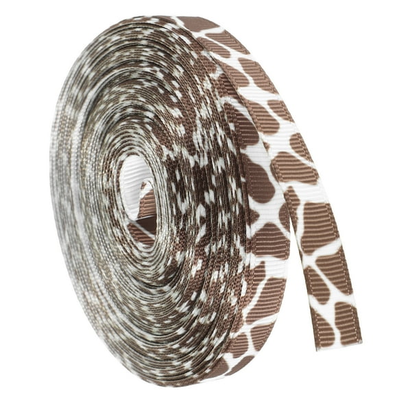 WORGEOUS Giraffe Ribbon for Wreaths Animal Print Ribbon for DIY Projects Polyester Grosgrain Ribbon for Sewing and Crafting for Wrapping
