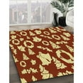 thumbnail image 2 of Ahgly Company Indoor Round Patterned Cantaloupe Orange Area Rugs, 3' Round, 2 of 6