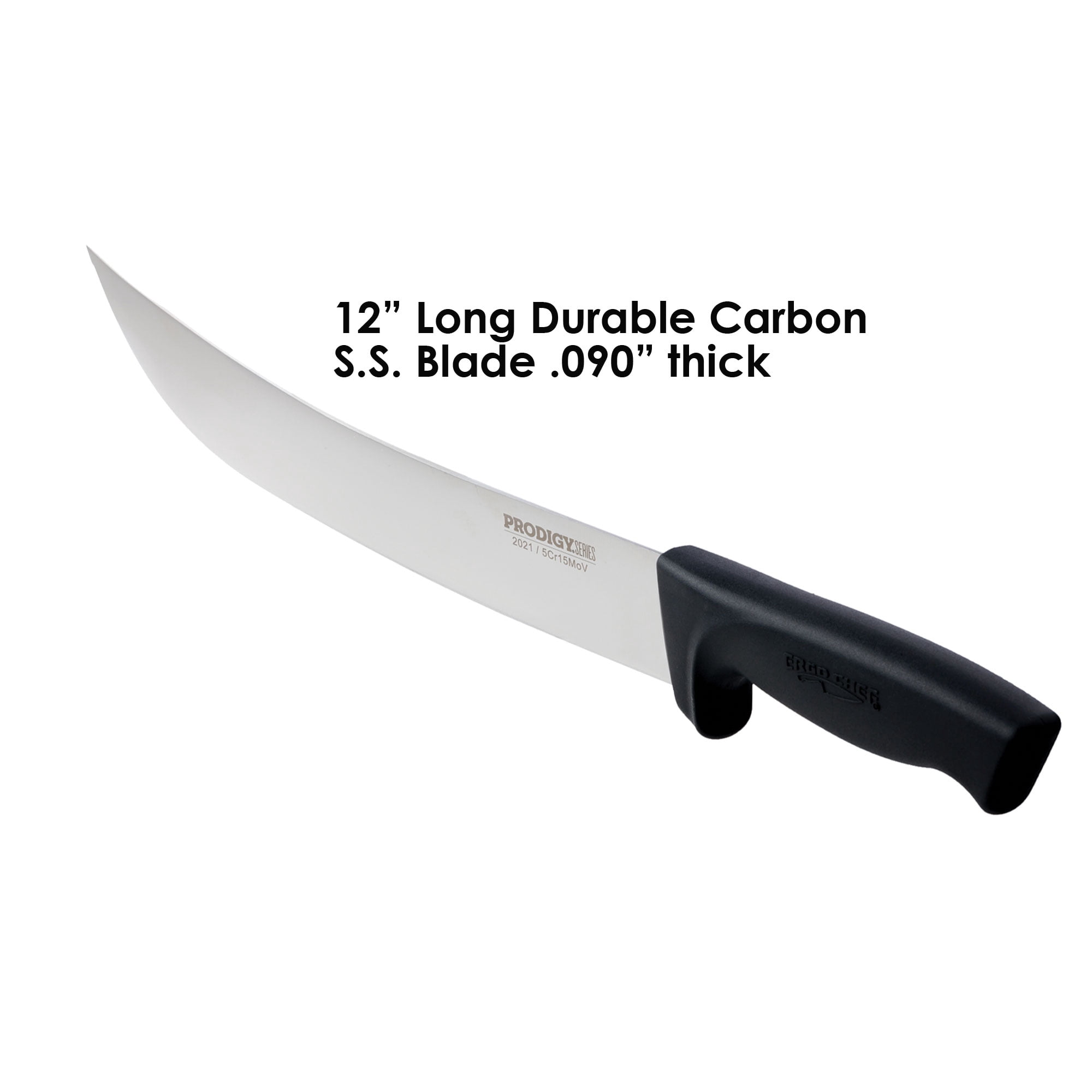 Ergo Chef Prodigy Series 12" Cimeter Curved High Carbon Stainless Steel Blade - Breaking Knife - Butcher's Meat Knife, Ergonomic Non-Slip Handle