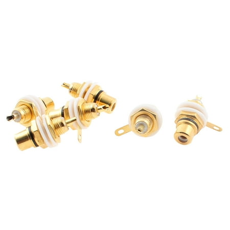 Rca Chassis Socket - Audio Amplifier Chassis Mount RCA Female Jack Socket Connector Gold Tone 6pcs