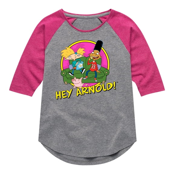 Hey Arnold! - Arnold and Friends - Toddler And Youth Girls Raglan Graphic T-Shirt