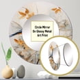 thumbnail image 3 of Designart "Simplistic Exotic Bird Floral Landscape" Birds Of Paradise Round Mirror Set Of 3 - Traditional Blue Round Living Room Wall Mirror Set, 3 of 5