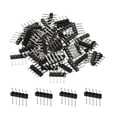 thumbnail image 1 of Unique Bargains Lot de 50 Têtes de Broches Droites Rangée Unique 5 Broches 2.54mm Pitch Plaqué Or, 1 of 5