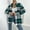 Green, variant on Open Front Sweaters for Women Trendy Long Cardigan Long Sleeve Plaid Black Button Down Jacket
