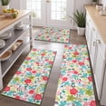 thumbnail image 2 of Pioneer Flower Floral Print Pattern Kitchen Rugs Sets Of 3,Kitchen Runner Rugs Non Skid Washable,Decorative Kitchen Floor Mats for Kitchen,Sink,Laundry,17"x30"+ 17"x47" + 17"x59", 2 of 6