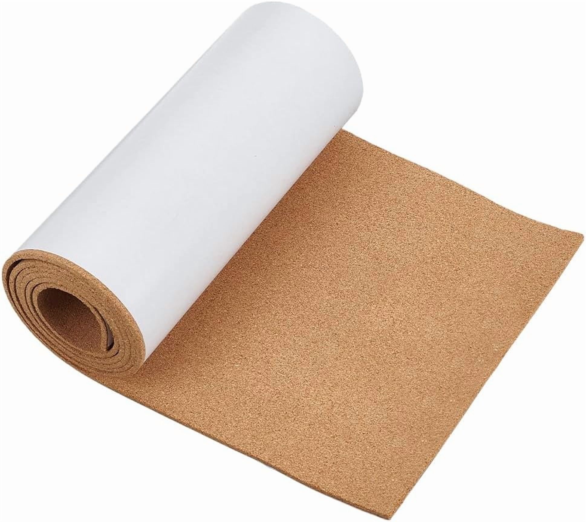 98x7.8inch Self Adhesive Cork Roll Bulletin Board Roll DIY Cork Material (4mm Thick) Easy-Cut Self-Stick Surface for Home Decor Handmade Crafts Wall Art