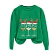 thumbnail image 5 of larppty Women's Oversized Ugly Christmas Sweatshirt Xmas Glass Print Graphic Vacation Tunic Sweater Shirt Christmas Graphic Pullover Top （Green, XXL）, 5 of 6