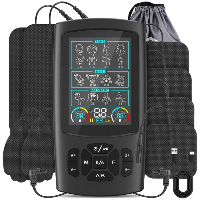 Estimulador muscular TENS Unit EMS GOBOK KRES1020 con 28 modos