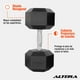 thumbnail image 2 of Mancuerna Hexagonal Altera  Acero Forro de Neopreno 45 Lbs, 2 of 6