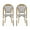 Gray, variant on Noble House Remi Aluminum & Faux Rattan Bistro Chairs in Blue/White (Set of 2)