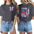 thumbnail image 3 of WERYOUNG Casual Short Sleeve Crew Neck T Shirts For Women Patriotic Graphic Tee 250th Anniversary T-Shirt Outdoor Activities Cozy Top, 3 of 5