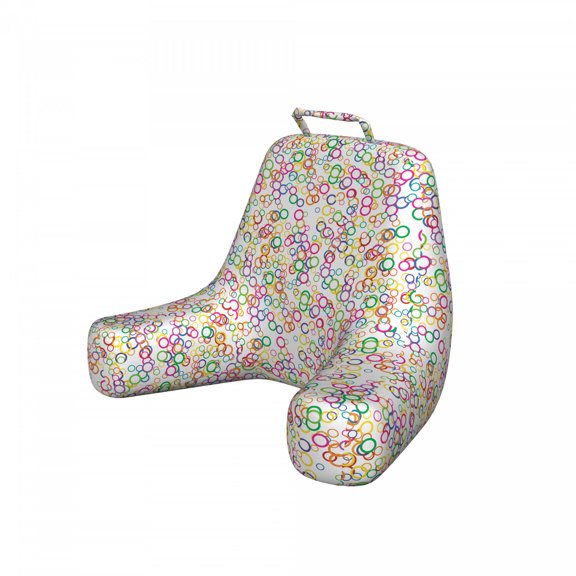 Rainbow Reading Pillow Cover, Circles Rainbow Party Gatherings Summertime Joy Spectrum Round, Unstuffed Printed Bed Rest Case from Soft Fabric, XL Size, Lavender Salmon, by Ambesonne