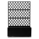 thumbnail image 3 of 71x46x16in steel raised garden cama con trellis privacy screen - planter box con lockable casters y drainage holes para vines y vegetables on patio, deck o yard (negra), 3 of 7