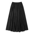 thumbnail image 5 of CAIXIA Black Mini Skirts for Women Straight Solid Color Soft & Lightweigh Women's Chiffon Elastic Waist Pleated Flared Maxi Skirts, 5 of 6