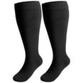 thumbnail image 2 of Spencer 2 Pairs Wide Calf Compression Socks for Women Men Plus Size 15-20mmHg Knee High Support Stockings, 3XL-4XL, 2 of 11