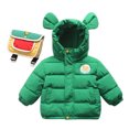 thumbnail image 1 of Gibobby Abrigos de invierno para bebés y niñasAbrigos de invierno para niños, bebés, niños, niñas, chaqueta acolchada ligera, orejas de , ropa de abrigo (Verde, 18-24 Meses), 1 of 5