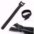 thumbnail image 2 of Cable Velcro Tape, Cable Ties Black Velcro Self-Adhesive Cable Ties Resealable with High Quality Nylon Material (Pack of 100 150 x 12 mm), 2 of 4