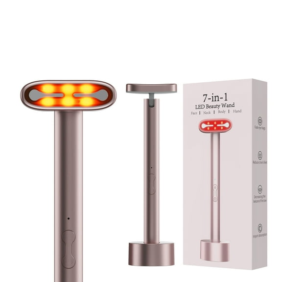 Red Light Therapy Wand for Face and Neck, 7 Colors LED Facial Light Therapy Face Eye Beauty Tool at Home