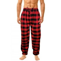 Different Touch Red Buffalo Plaid 100% Cotton Lounge Pajama Pants For Men (S-6XL)
