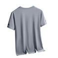 thumbnail image 5 of BXINGOHAI Men's Summer Solid Color Casual Loose Short Sleeved Big and Tall Running Round Neck T-Shirt Gray,2XL, 5 of 6