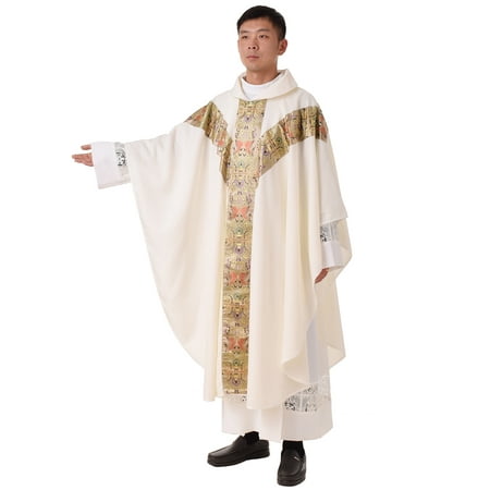 BPURB Church Vestments Priest Clergy Chasuble Catholic Mass Apparel Robe 4 colors
