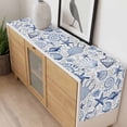 thumbnail image 4 of Navy Blue Coastal Table Runner - 108 Inch Long, Kitchen Dining Table Runner Dresser Scarves, Nautical Ocean Shell Starfish Sea Farmhouse Decor for Coffee Tables Wedding Party Banquet, 4 of 8