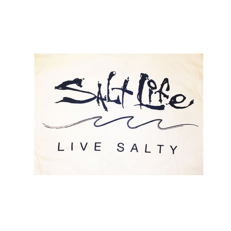Salt Life Men Live Salty Pocket Crew Neck Short Sleeve Cotton Tee White