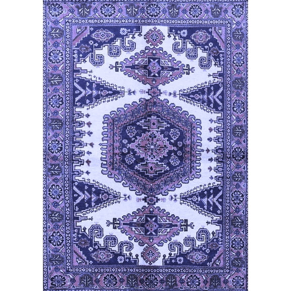 Ahgly Company Indoor Rectangle Persian Blue Traditional Area Rugs, 5' x 7'