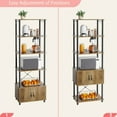 thumbnail image 4 of Bestier 5 Tier Kitchen Baker's Rack with Storage Cabinet Microwave Stand in Oak, 4 of 8