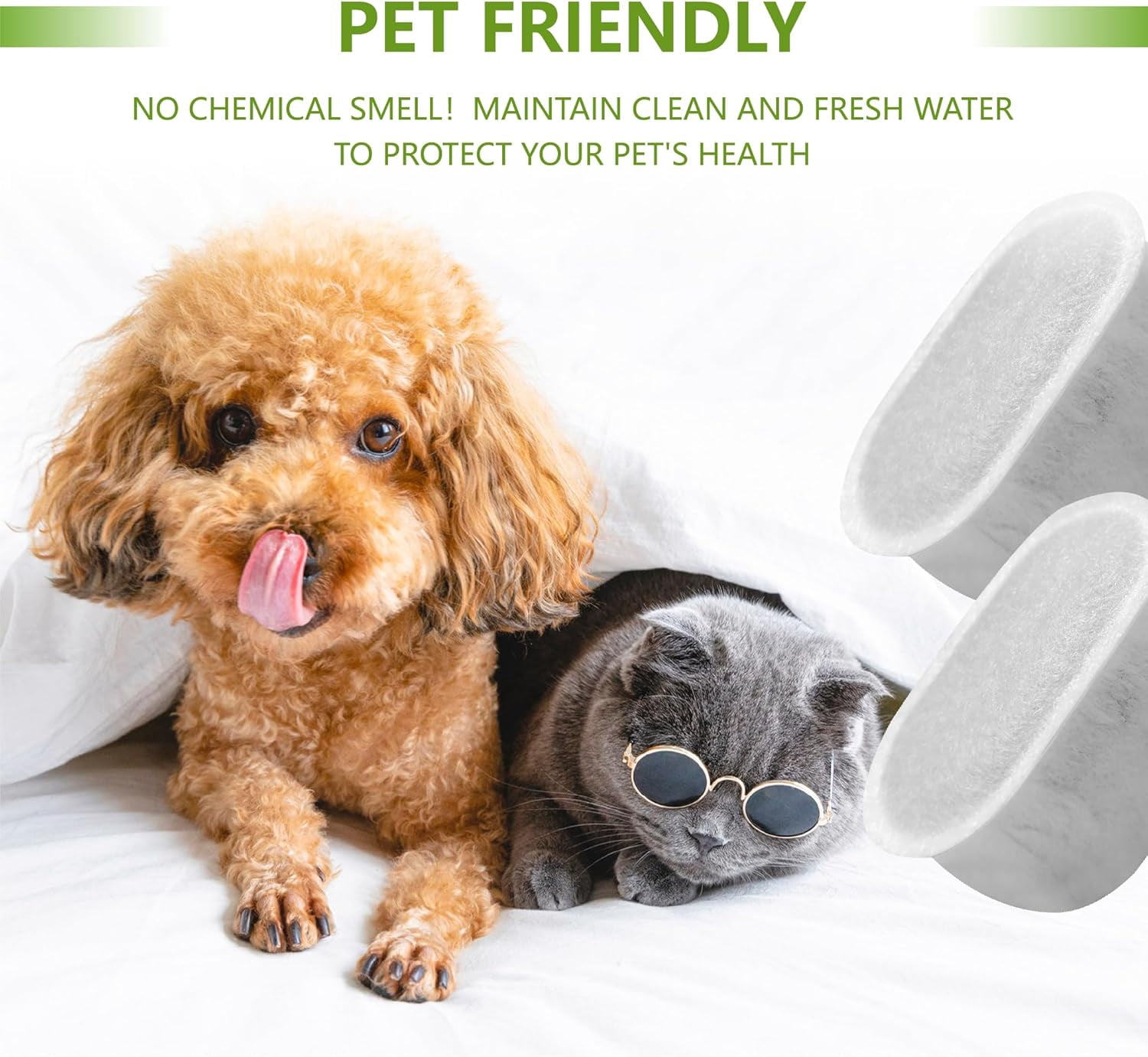 12Pack Cat Water Fountain Charcoal Replacement Filters Compatible with W300 W300B W500 Automatic Pet Water Fountain 67oz/2L & 71oz/2.1L & 118oz/3.5L Dog Water Bowl Drinking Dispenser