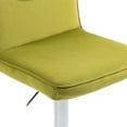 thumbnail image 6 of Velvet Swivel Bar Stools Set of 2, Adjustable Counter Height Barstools with High Backrest and and Footrest, Dining Bar Chairs for for Kitchen Island, Dining Room, Home Bar, Olive, 6 of 9