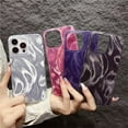 thumbnail image 3 of Feather Yarn Laser Aesthetic Sparkling Glossy Fantasy TPU Case Compatible with iPhone Case (Black,iPhone 14), 3 of 7