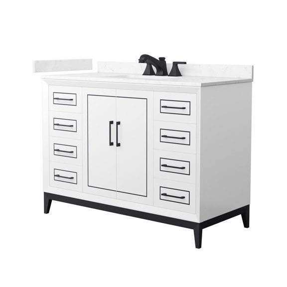 Wyndham Collection WCH515148SWBC2US3MXX Marlena 48" Free Standing Single Basin Vanity Set