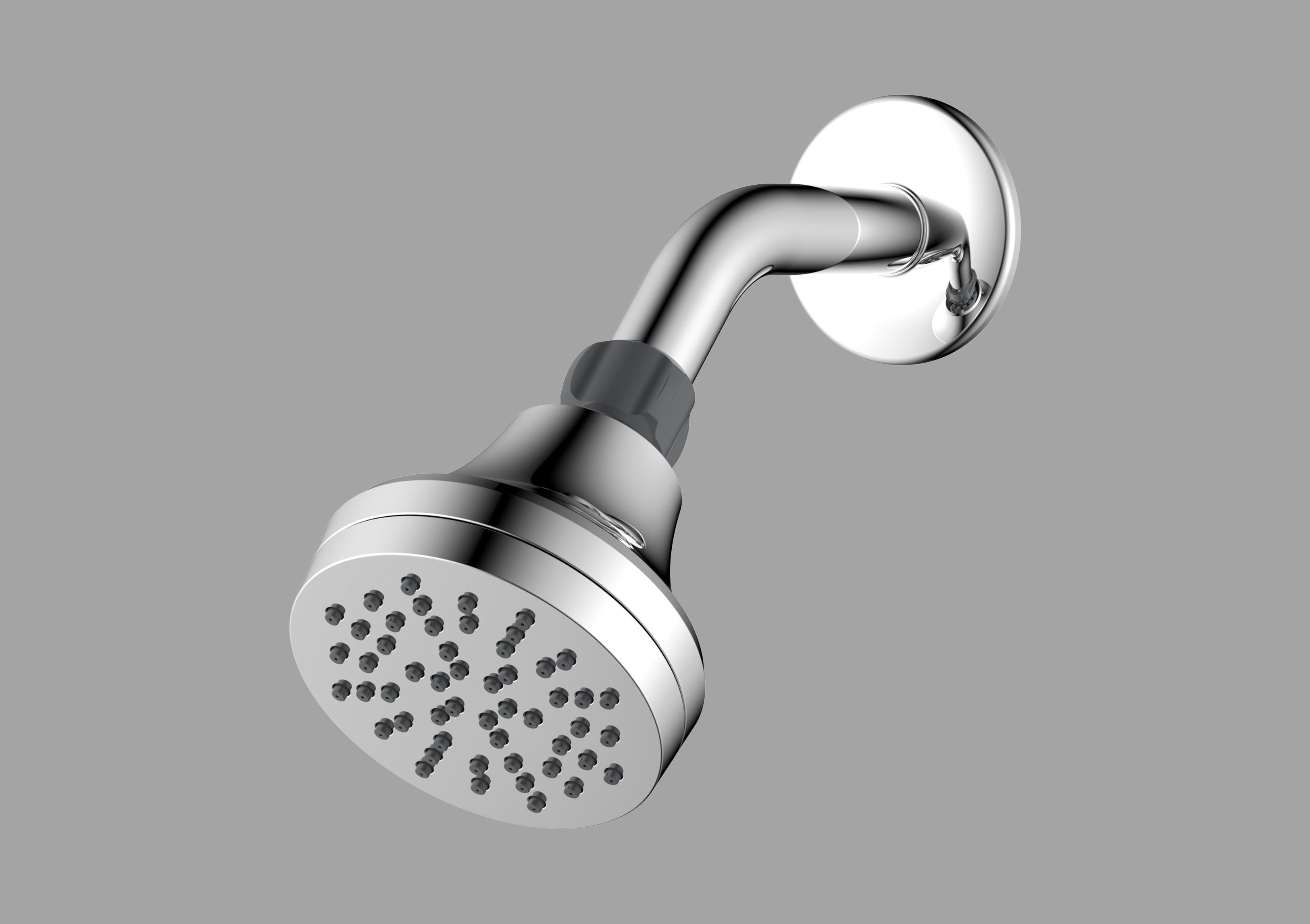 Mainstays Single Setting Shower Head in Chrome with Rub-clean Nozzles