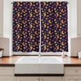thumbnail image 2 of Ambesonne Nocturnal Kitchen Curtains, Moons and Stars Shapes, 55"x45", Indigo Marigold Mustard, 2 of 3