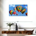 thumbnail image 3 of Elephant Stock Rainbow Hot Air Balloons Wall Art - Horizontal Multi Panel Canvas - Living Room Wall Decor - Transportation Multi Panel - Blue And Red Decor - 33" x 20", 3 of 8