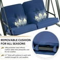 thumbnail image 3 of AECOJOY 2 Persons Outdoor Patio Canopy Steel Porch Swing Chair with Cover, Dark Blue, 3 of 9