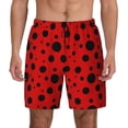 thumbnail image 2 of Goofa Ladybug Pattern Printed Men's Swim Trunks Board Shorts Quick Dry Mens Swimming Trunks with Compression Liner,Breathable Fit Hawaii Beach Shorts-Medium, 2 of 9